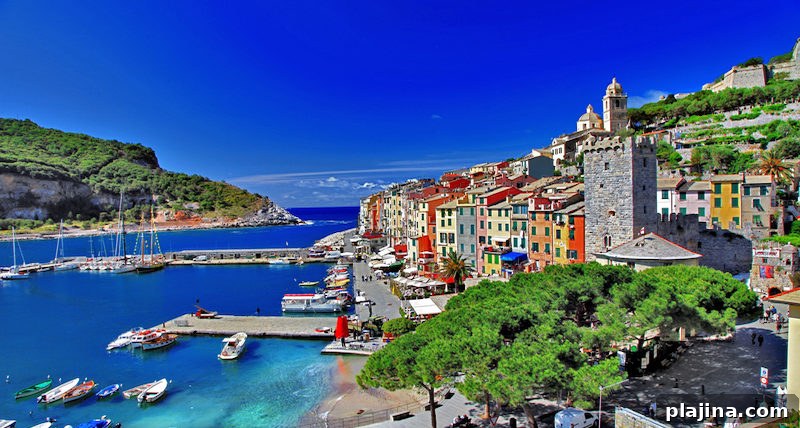 Portovenere harbor and cliffs