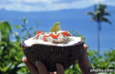 The national kokoda fish and coconut dish 