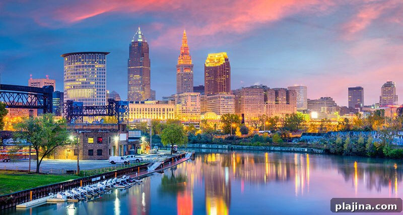 Cleveland skyline and attractions