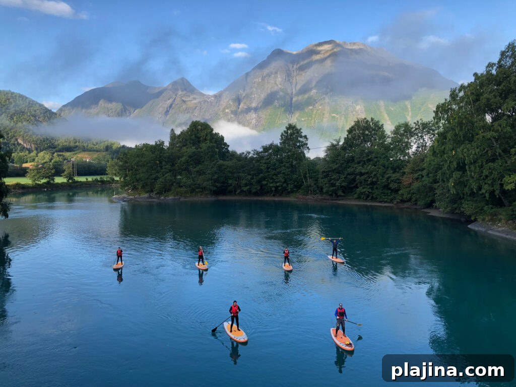 paddleboarding