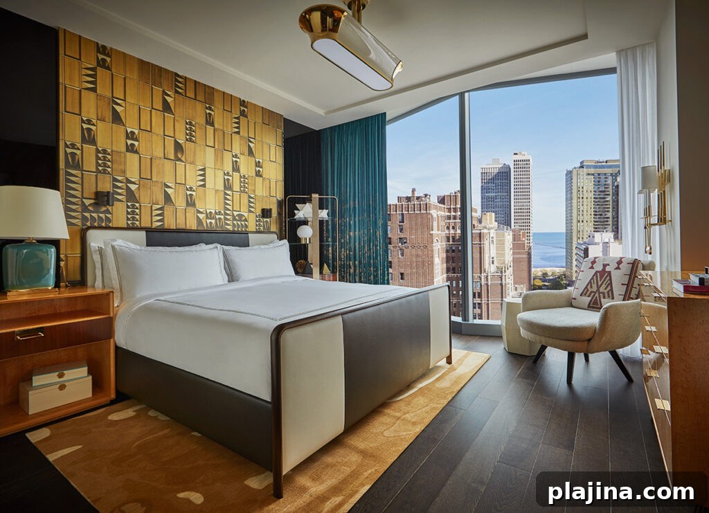 Viceroy Chicago penthouse windows with skyline view