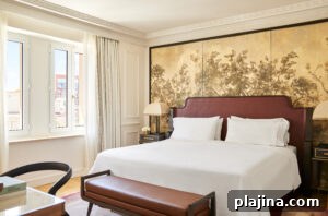 Guest room at The Palace Hotel Madrid