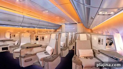 Finnair business-class cabin