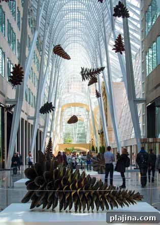 Colonization, an art project by Floyd Elzinga in Allen Lambert Galleria at Brookfield Place