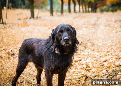 A truffle-finding dog takes a break