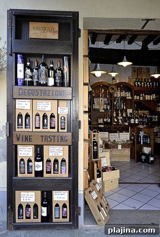 An enoteca, or wine cellar, in Montalcino