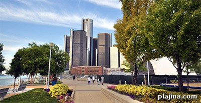 The new Riverwalk winds through Milliken State Park and Harbor, a 31-acre green oasis in downtown Detroit