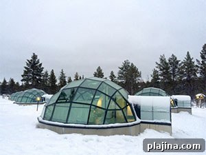 Glass igloos at Kakslauttanen Arctic Resort