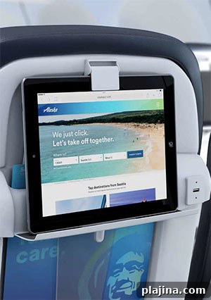 Seat-back tablet holder © ALASKA AIRLINES