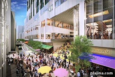 Artist's renderings of Shibuya Stream, a new tower block in the Shibuya Station South area