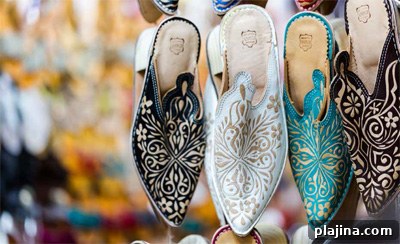 Handmade shoes for sale in the Médina