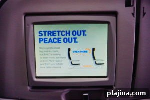 JetBlue Legroom on screen