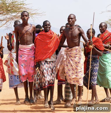 Maasai men jumping