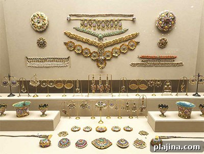 Jewelry on display at the Benaki Museum
