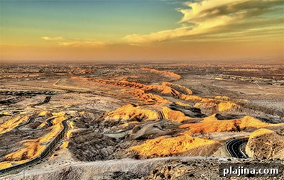 View from Jebel Hafeet mountain toward Al Ain