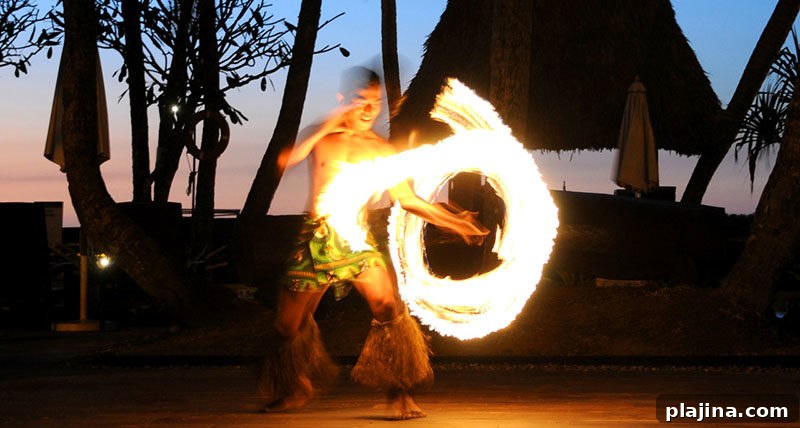Fijian fire dancing