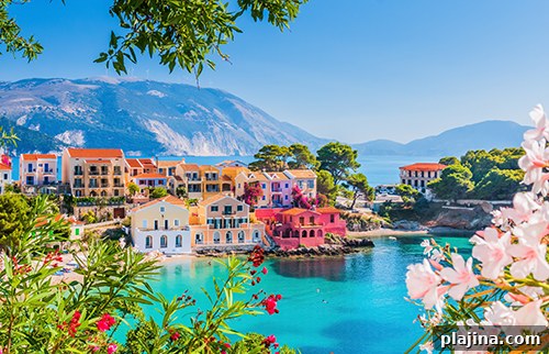 Kefalonia, Greece. Colorful village of Assos in Kefalonia.