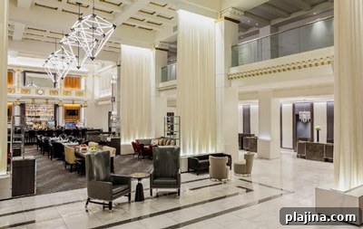 Boston Park Plaza Hotel's spring 2016 renovation geared toward millennial travelers created an open concept with a dining room and larger, brighter communal spaces in the lobby