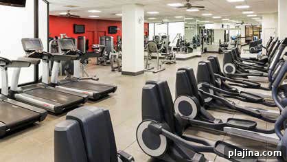 Fitness room at Hilton Chicago O’Hare Airport