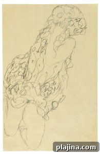Gustav Klimt, Kneeling Semi-Nude W&K, Vienna
