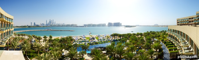 beach at modern luxury hotel on Palm Jumeirah