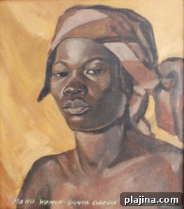 Alfred J. Tulk. Mano Woman, Ganta, Liberia, 1932-33. Oil on Masonite. 12 x 14 inches. Private collection.