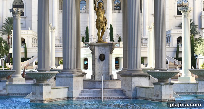 Swimming pool area at Caesars Palace hotel and casino in Las Vegas