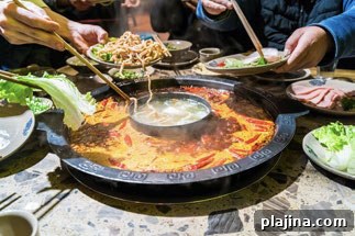 Chengdu traditional hot pot dinner