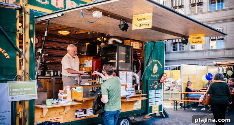 Pastries bakery and food truck in Zurich, Switzerland