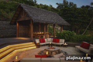 Six Senses La Sagesse beachfront and relaxation areas